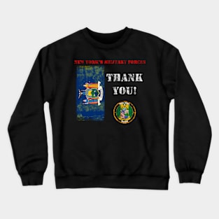 Distressed Front and Back New York Military Forces Thank You Crewneck Sweatshirt